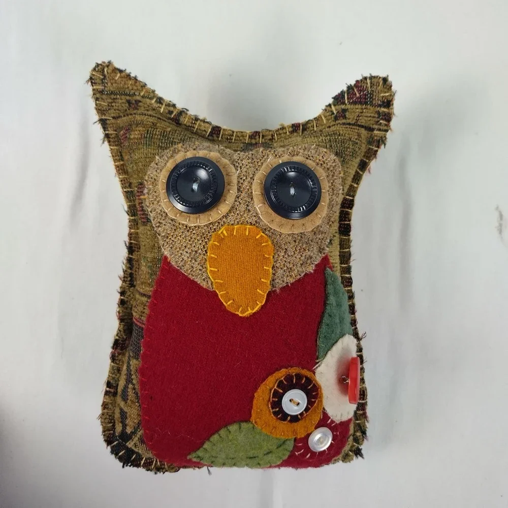 Handmade Owl Patch Button Night Stuffed Animal